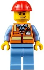LEGO® Minifigure Town air050 Orange Safety Vest w/Reflective Stripes Medium Blue