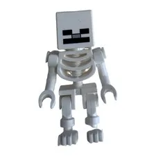 LEGO White Skeleton Minifigure Curved Arms min011 Minecraft
