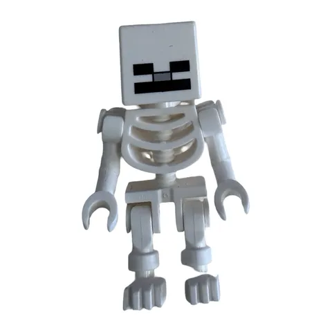 LEGO White Skeleton Minifigure Curved Arms min011 Minecraft