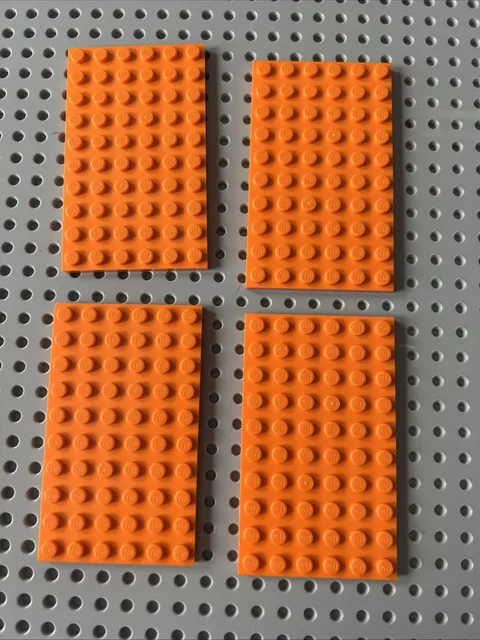 LEGO 3033 Orange Plate 6x10 - 4 Pieces