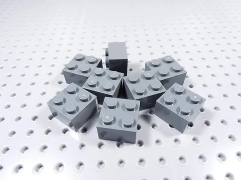LEGO Lot of 8 Dark Bluish Gray 2x2 Bricks BP