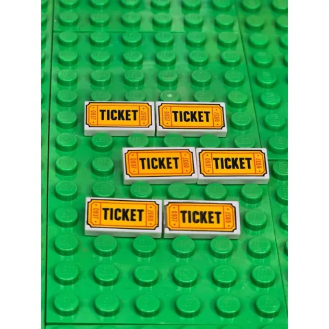 LEGO White Tiles 6 Ct 1x2 Ticket