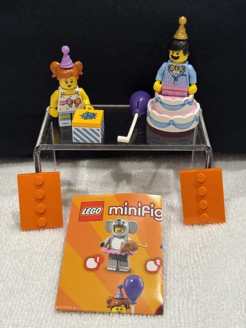 Lego Series 18 Minifigures Party Girl Cake Guy 40th Anniversary Two Minifigures