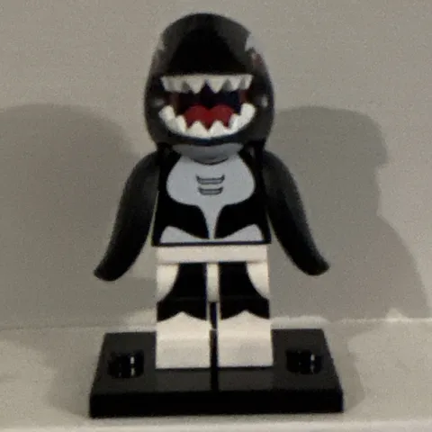 LEGO Minifigures Shark Suit Minifigure Plastic Figure w/ Display Stand Base