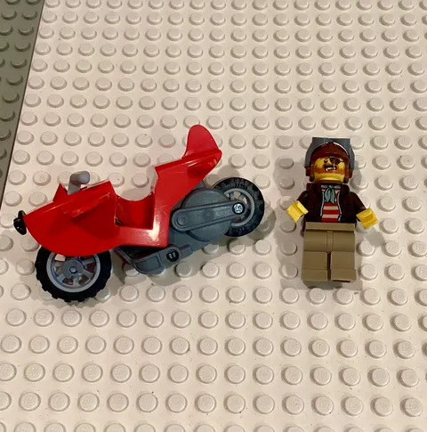 LEGO Flywheel-Powered Stunt Bike & Pilot Minifig From Lego Set #60342