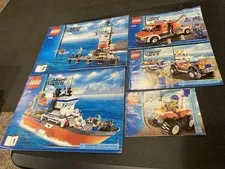 Lego 7638 7637 7736 Coast Guard Patrol Boat & Tower #7739 Manuals ONLY Lot 09