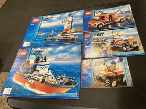 Lego 7638 7637 7736 Coast Guard Patrol Boat & Tower #7739 Manuals ONLY Lot 09