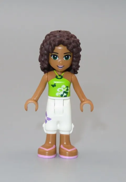 LEGO Friends Andrea brown hair green tank top minifigures 3932