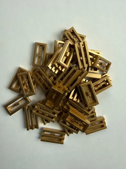 LEGO -NEW-#2412b-METALLIC GOLD- MODIFIED TILE 1 X 2 W/ GRILL-10 PIECES