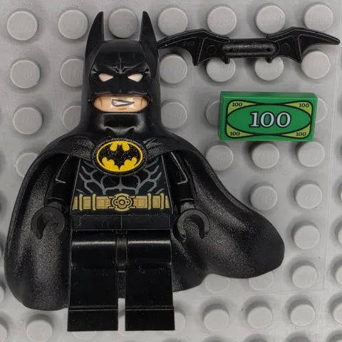 Lego DC Super Heroes Minifigure SH0607 Batman Complex Bat Logo 1989