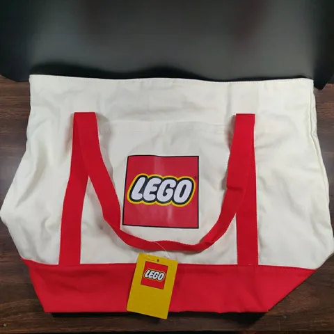LEGO Canvas Tote Bag 5005326 VIP Red & White Snap Fastener New With Tags 
