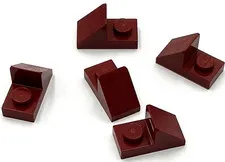 Lego 5 New Dark Red Slopes Sloped 45 2 x 1 with 2/3 Cutout Parts