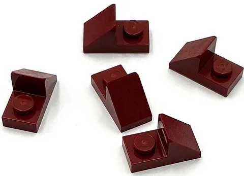 Lego 5 New Dark Red Slopes Sloped 45 2 x 1 with 2/3 Cutout Parts