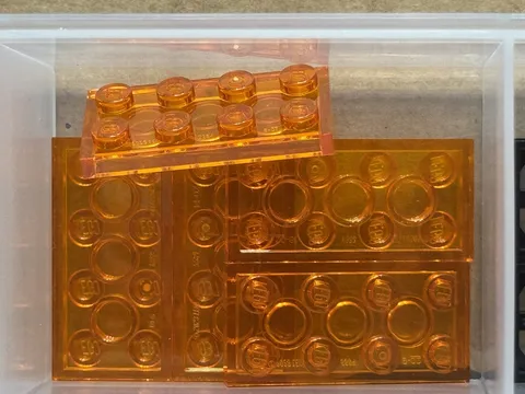 LEGO Parts - Trans-Orange Plate 2 x 4 - No 3020 - QTY 5