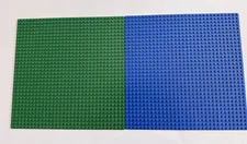 Lego Base Plates (2)~ BLUE & GREEN~ 10 inch wide