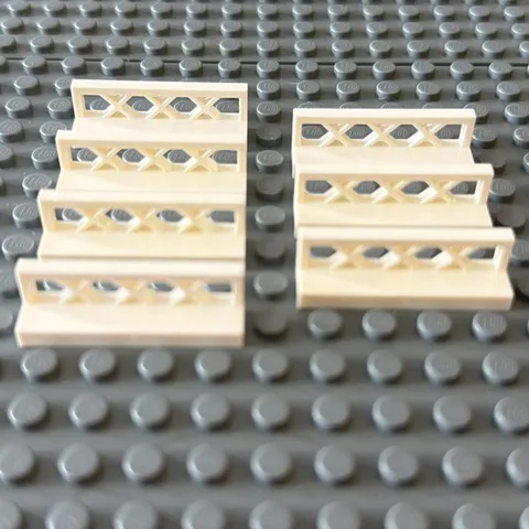 Lego Lot White 3633 Fence Lattice 1 x 4 x 1 (lot of 7)