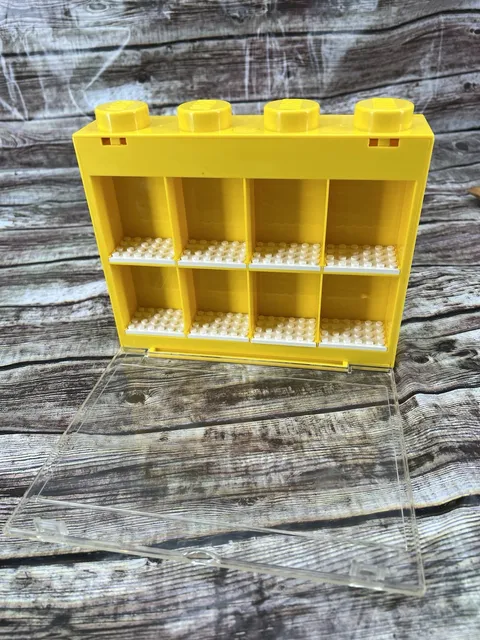 Lego Yellow Minifigure Display Case for 8 Minifigs - Can Hang Or Stand Upright