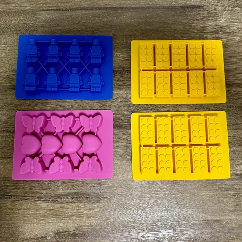 LEGO Silicone Baking Mold Lot – 6 Brick, Minifigure & Shape Trays