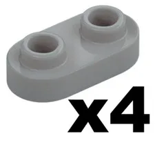 Lego 4 New Light Bluish Gray ROUND PLATE 1 x 2 with Open Studs Part 35480 LG2