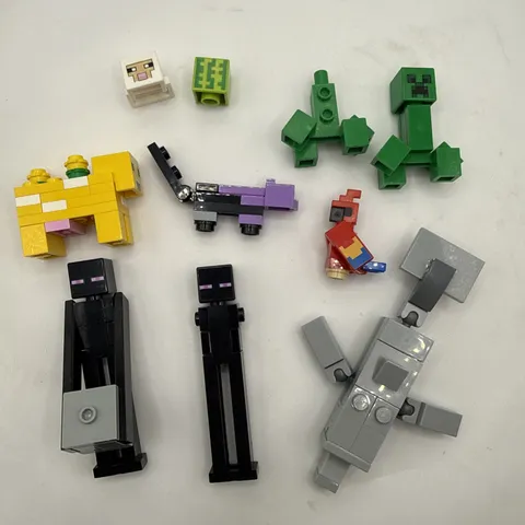 LEGO Minecraft Mob Animal Lot Enderman Creeper Wolf Cat Parrot Rabbit Sheep