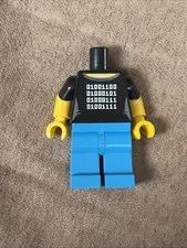 LEGO - Minifig, Torso Female Silver Necklace & 4 Rows of White Binary Code