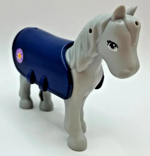 LEGO 41125 Friends Vet Gray Horse w/ Dark Blue Blanket 93083c01pb09 Pony