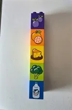 Lego Duplo Lot Of 5 Vintage Blocks BLUEBERRIES, ORANGE, CHEESE, BROCCOLI, MILK 