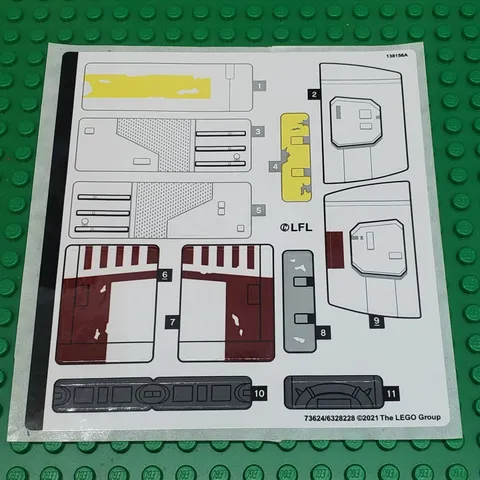 LEGO Sticker Sheet for Set 75301 Luke Skywalker's X-Wing Fighter New Authentic