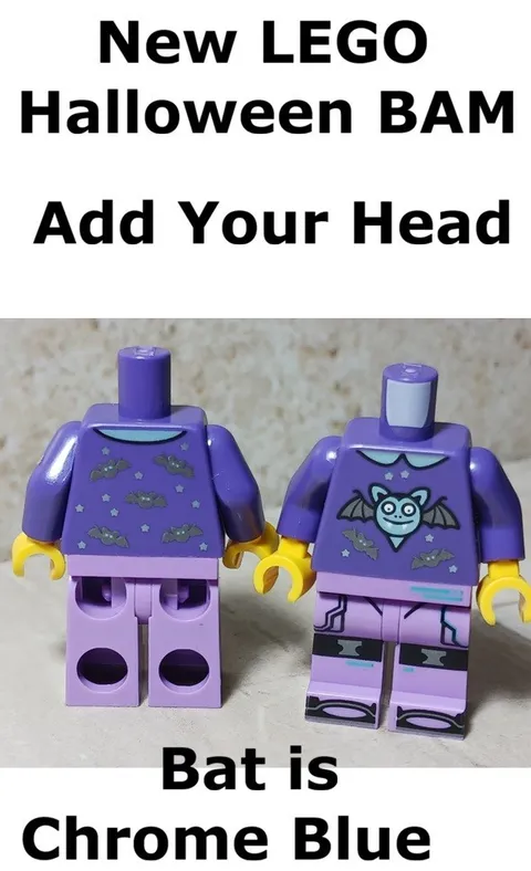 New LEGO Halloween BAM Legs Torso Our Denmark Design Costume Purple Bat Chrome