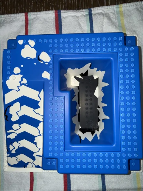 LEGO 32x32 Raised Baseplate 2552 Blue White Mountain Ice Canyon Ramp Pit 6983