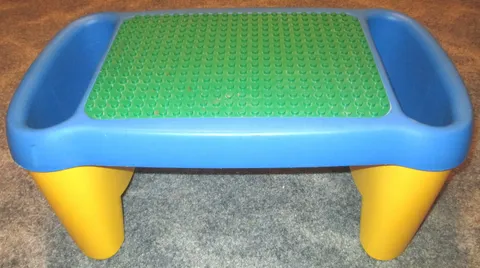 LEGO DUPLO LAP PLAY TABLE blue yellow Storage green baseplate children - used