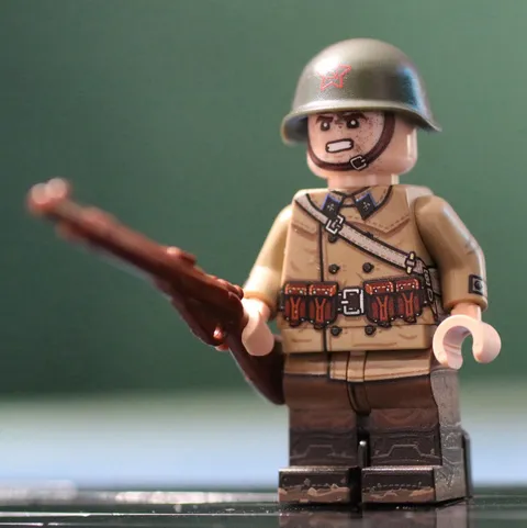 LEGO Minifig Co. Custom WW2 Russian Soldier Minifigure With BrickArms