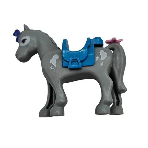 LEGO FRIENDS HORSE Gray Speckled with Blue Saddle