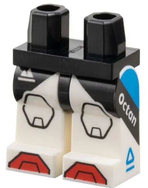 Lego New 71048 Minifigure LEGS Black White Sport Logo Knee Pads Red Toes D540