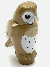 Lego New Owl Angular Features with Bright Light Orange Beak Black Eyes