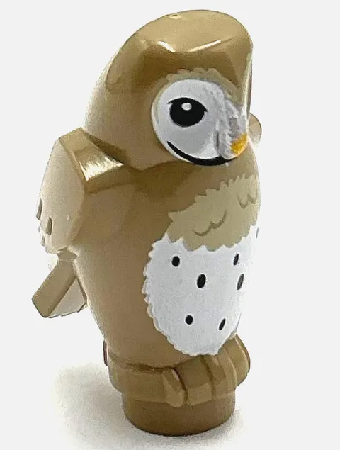 Lego New Owl Angular Features with Bright Light Orange Beak Black Eyes