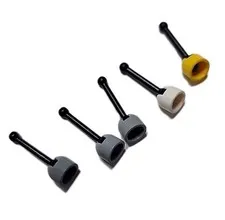 Lego Gray and Black Levers Yellow White Antennas Small Base Set of 5 Car Parts