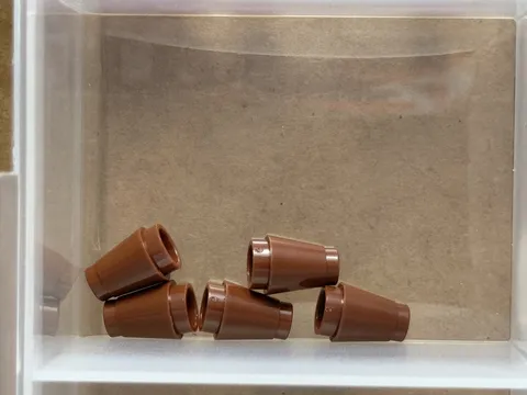 LEGO Parts - Reddish Brown Cone 1 x 1 with Top Groove - No 4589b - QTY 5