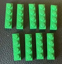 LEGO Lot 9 Pieces 1x4 Plate Part 3710 Solid Studs Green