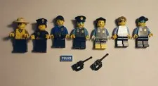 LEGO Police Minifigure Police Lot of 7 Officers Cops with 2 radios, City Town