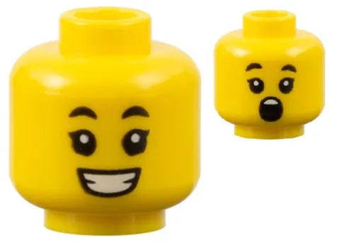 Lego 80111 New CHILD Minifigure Yellow HEAD Open Smile Teeth/Open Surprised D159