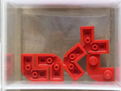 LEGO Parts - Red Plate, Round Corner 2 x 2 with 1 x 1 Cutout - No 79491 - QTY 5