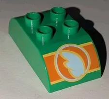 LEGO Duplo Chug Bright Green 2x4 Slope White Wings Disney Pixar Planes RARE HTF