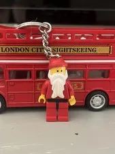 New Condition LEGO CLUB Santa Claus Mini Figure Keychain Toys R Us Christmas