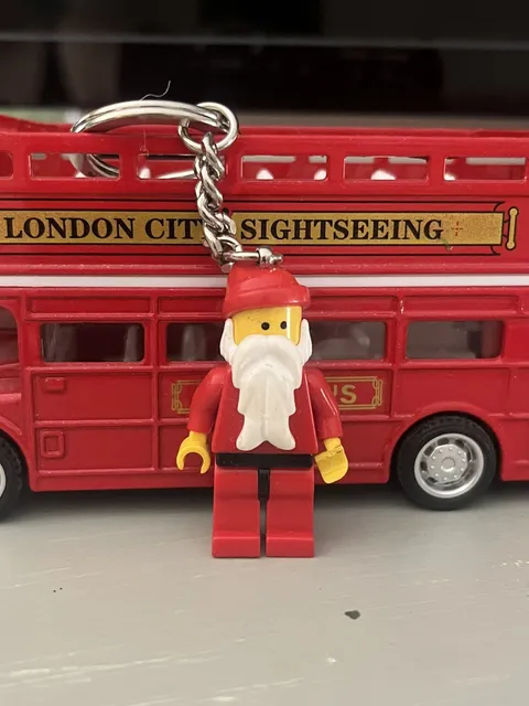 New Condition LEGO CLUB Santa Claus Mini Figure Keychain Toys R Us Christmas