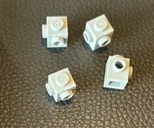 LEGO Lot 4 Light Bluish Gray Brick 1 x 1 Studs on 2 Sides Adjacent 26604