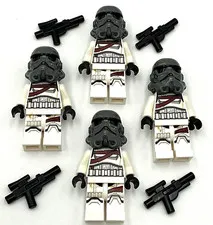 Lego 4 New Star Wars Night Troopers Dark Bluish Grey Helmet Guns Battle Pack