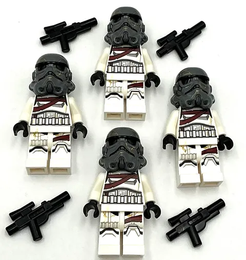 Lego 4 New Star Wars Night Troopers Dark Bluish Grey Helmet Guns Battle Pack