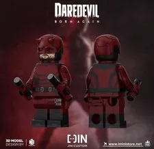 LEGO marvel Superheroes Daredevil + Weapon Custom Minifigure By Jin New