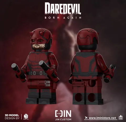 LEGO marvel Superheroes Daredevil + Weapon Custom Minifigure By Jin New
